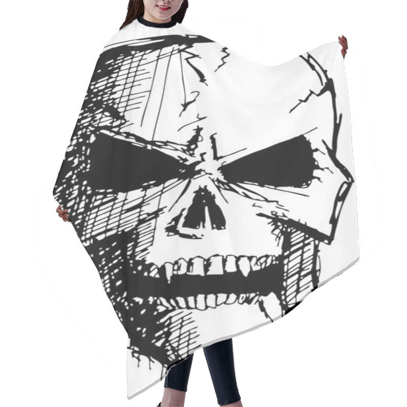 Personality  Angry Monster Skull Hair Cutting Cape