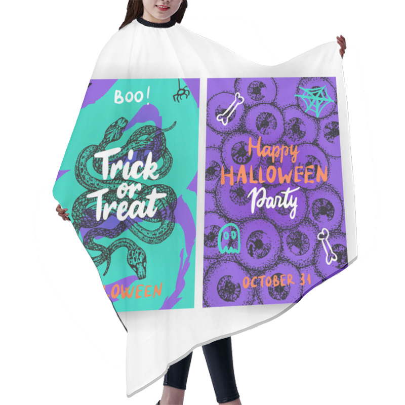 Personality  Trick Or Treat Flyer Template Hair Cutting Cape