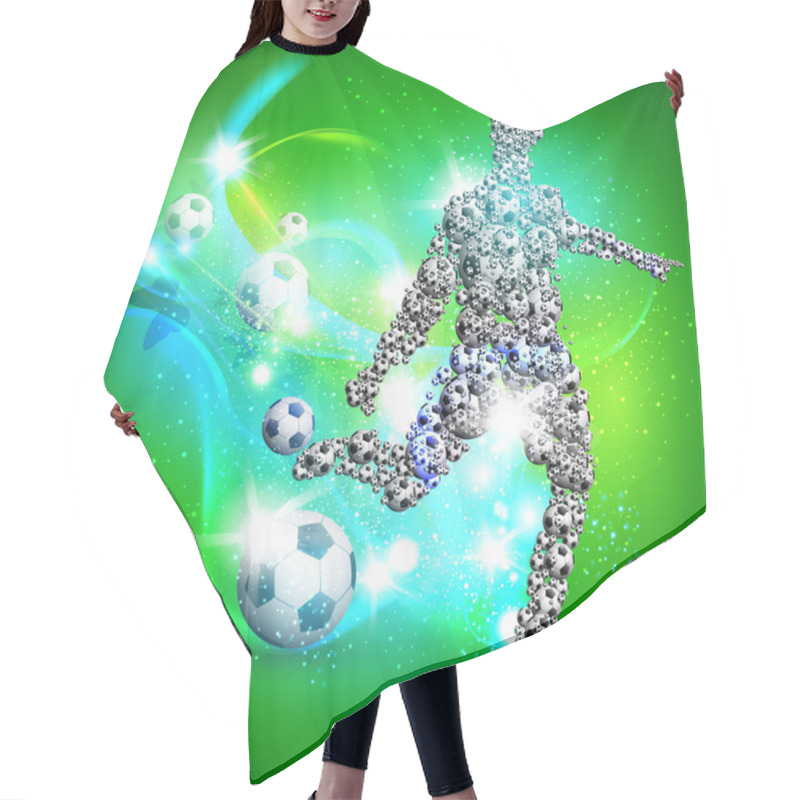 Personality  Soccer Player Kicks The Ball, Vector Illustration Hair Cutting Cape