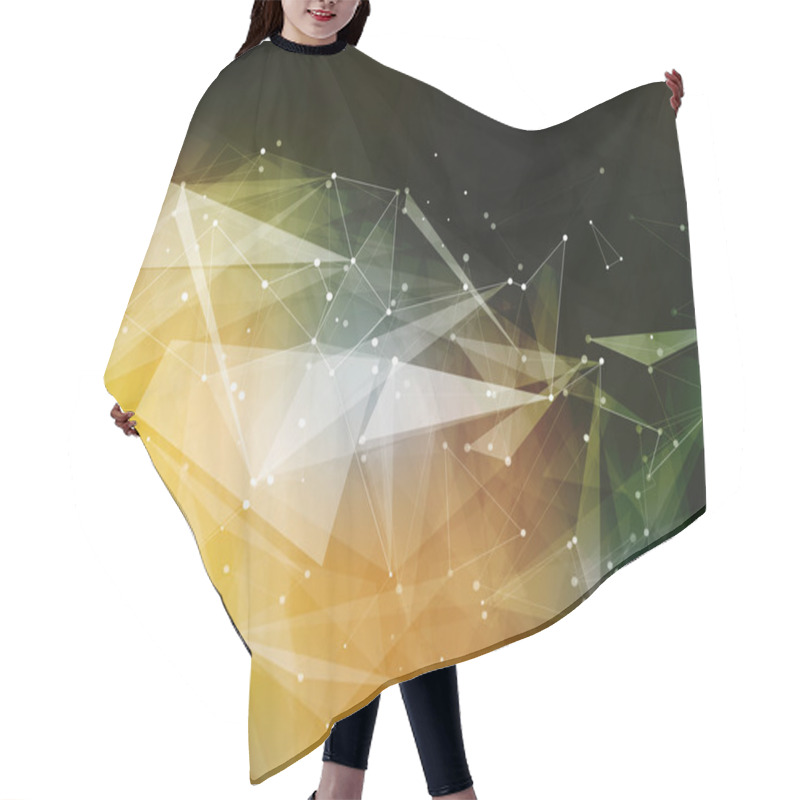 Personality  Abstract Composition, Futuristic Technology, Yellow Font Texture, White Cybernetic Dots, Creative Banner Figure, Wallpaper, Outer Space Flyer Fiber, Neon Star Light Matrix, EPS10 Backdrop, Vector Art Hair Cutting Cape