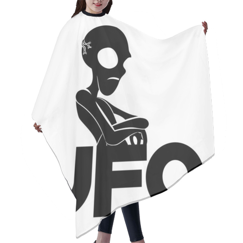 Personality  Vector Sign. UFO. Hair Cutting Cape