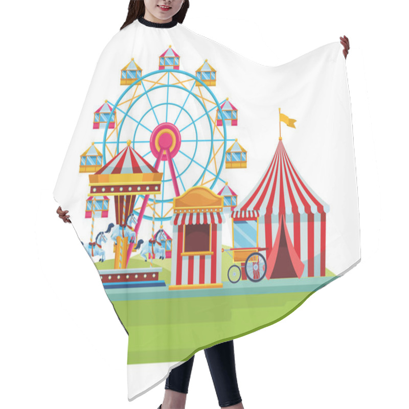 Personality  Amusement Park And Circus Fun Hair Cutting Cape