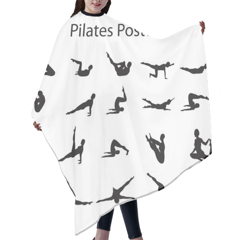 Personality  20 Pilates Or Yoga Postures Positions Illustration Hair Cutting Cape