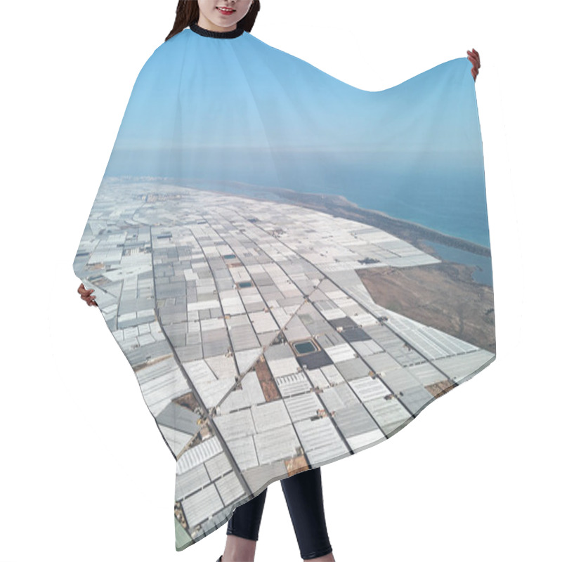 Personality  Aerial Panorama Greenhouses In The Almerimar, Spain Hair Cutting Cape