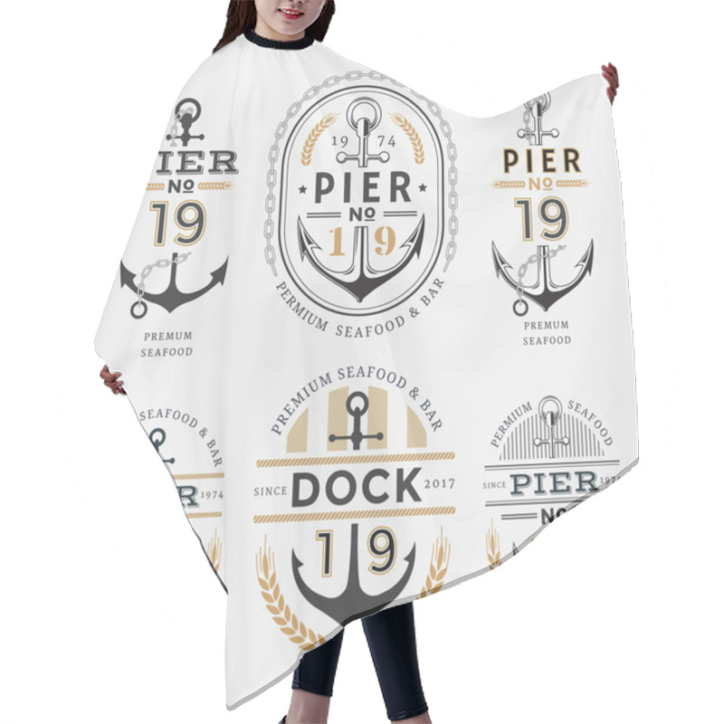 Personality  Nautical Label Anchor No 19 Set 02 Hair Cutting Cape