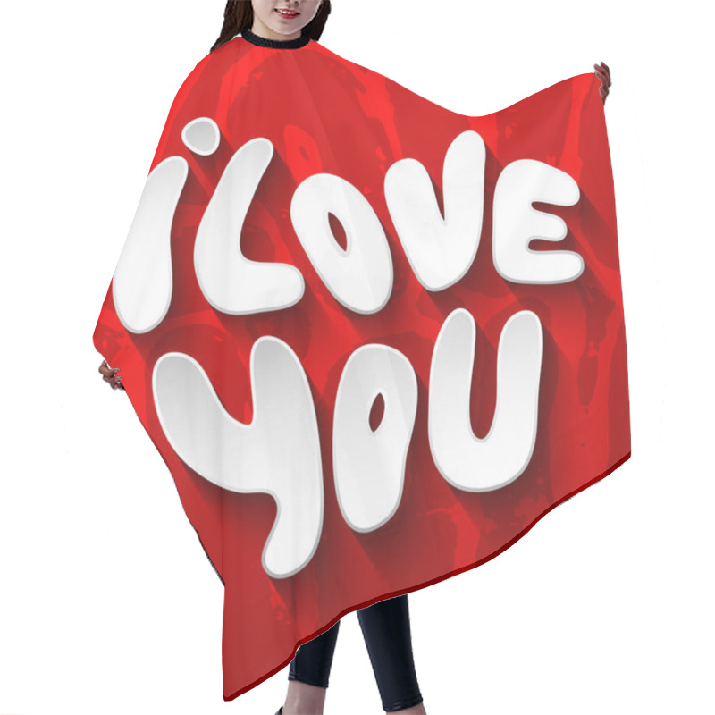 Personality  Words I Love You Shaped In Heart Symbol Hair Cutting Cape