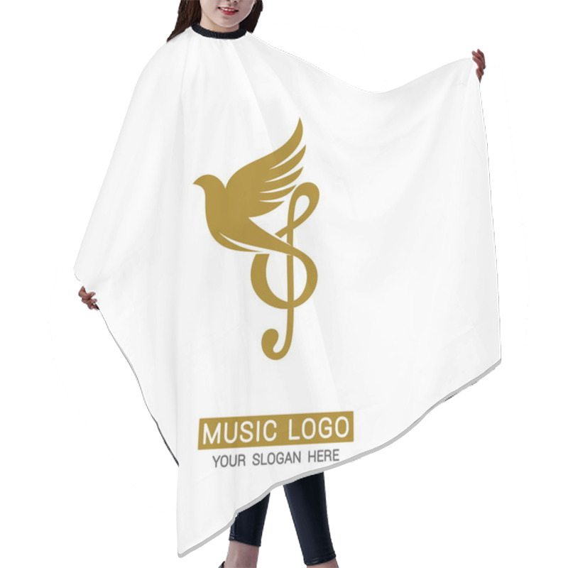 Personality  Music Logo. Treble Clef On A Dove Background Hair Cutting Cape