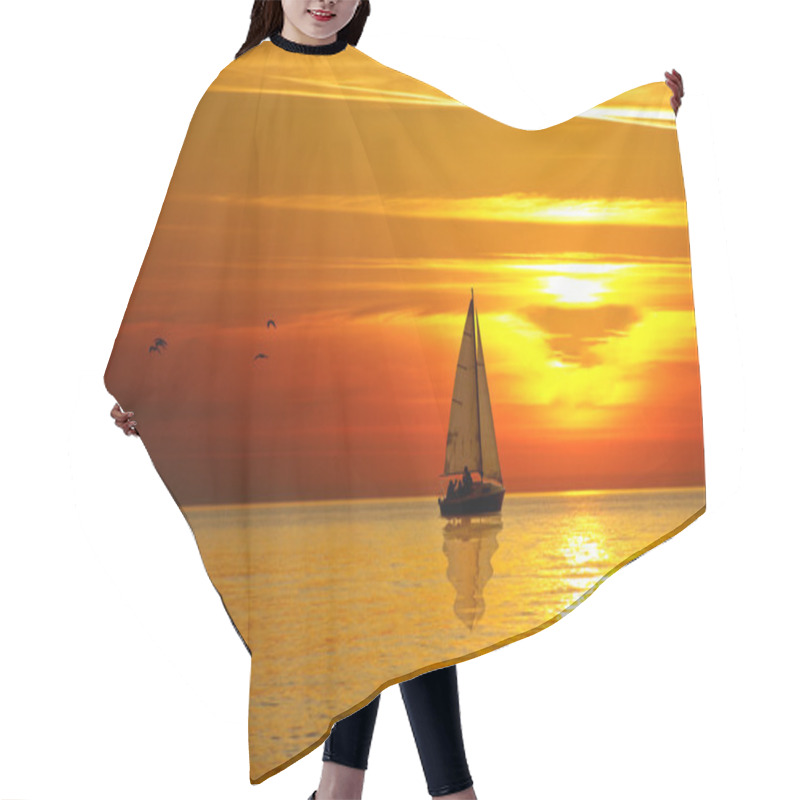 Personality  Drifting Boat On A Sunset Hair Cutting Cape