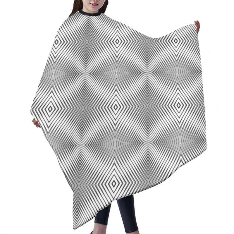 Personality  Seamless Pattern In Op Art Design. Textured Background. Hair Cutting Cape