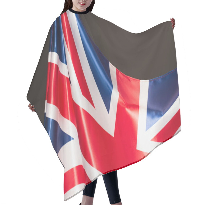 Personality  Flag Of United Kingdom With Red Cross Isolated On Black Hair Cutting Cape