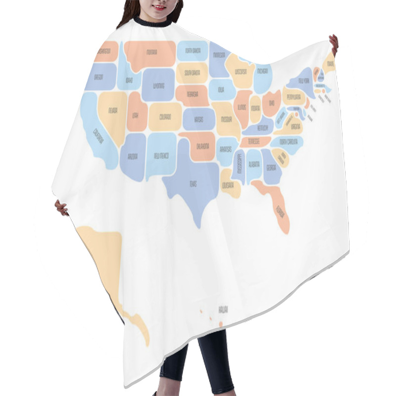 Personality  Generalized Smooth Map Of USA Hair Cutting Cape