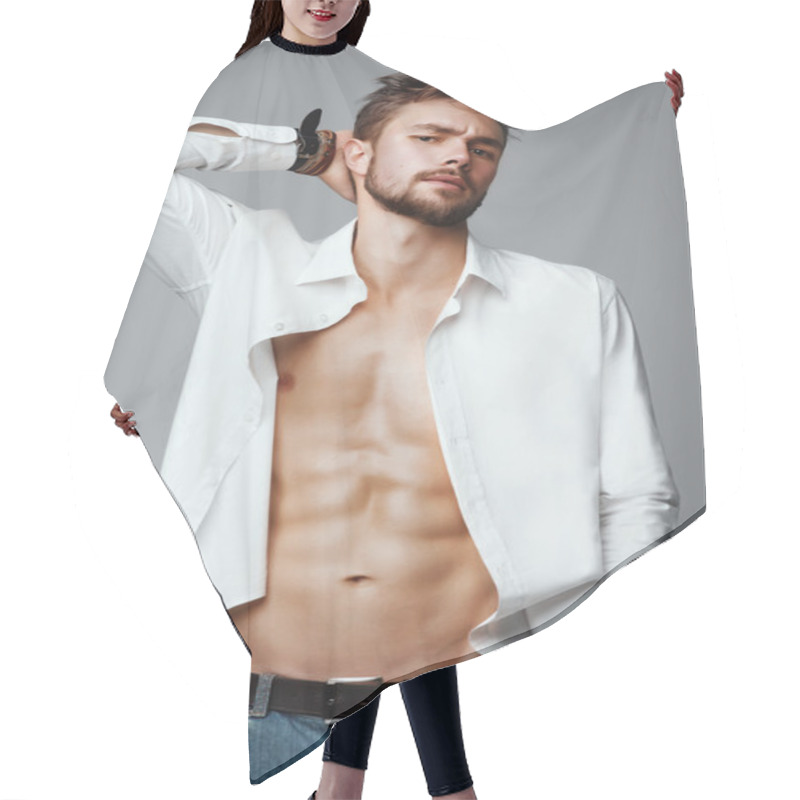 Personality  Muscular Male Body Hair Cutting Cape