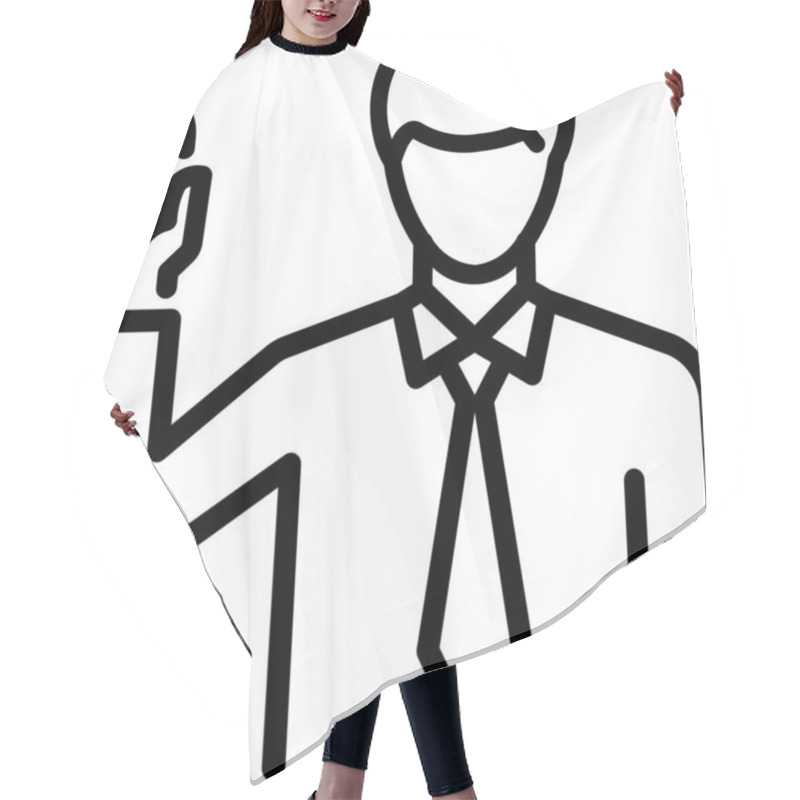 Personality  Court Hand Justice Icon In Outline Style Hair Cutting Cape