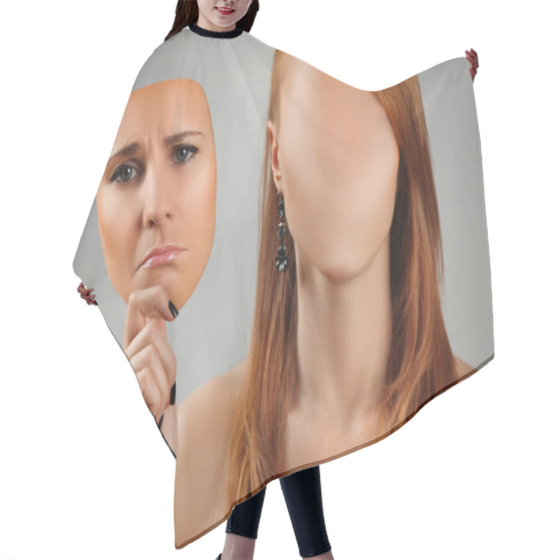 Personality  Sad Face Hair Cutting Cape