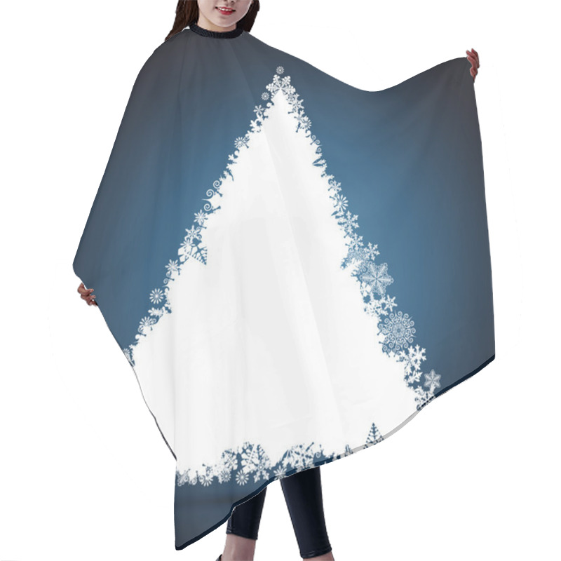 Personality  Christmas Tree, Snowflake Design Background. Hair Cutting Cape