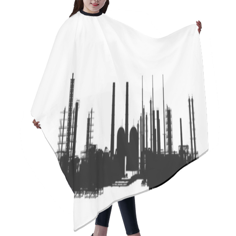 Personality  Stencil Silhouette Factory Outside, Illustration Hair Cutting Cape