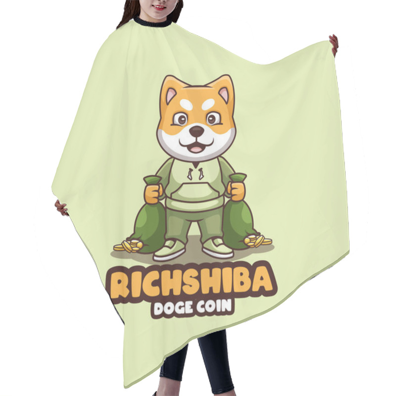 Personality  Rich Coin Doge Shiba Inu Hair Cutting Cape