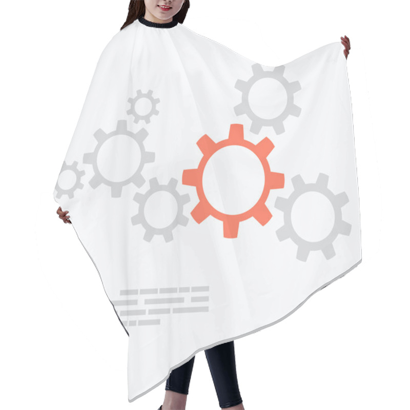 Personality  Flat Design. Gears Concept Hair Cutting Cape