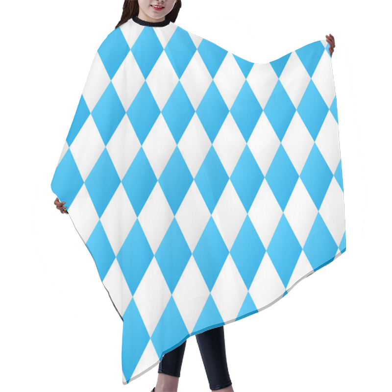 Personality  Seamless Diamond Pattern In Blue And White Hair Cutting Cape