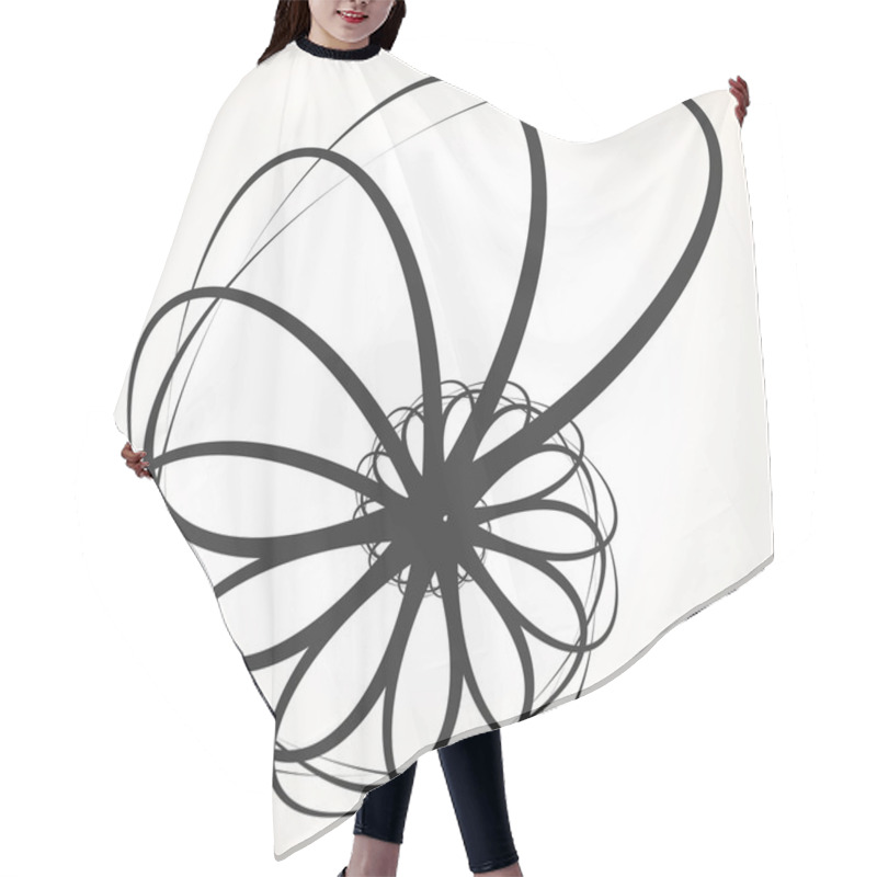 Personality  Abstract Circular Spinning Element. Hair Cutting Cape