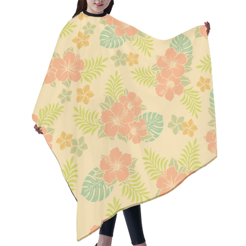 Personality  Hibiscus Pattern Hair Cutting Cape