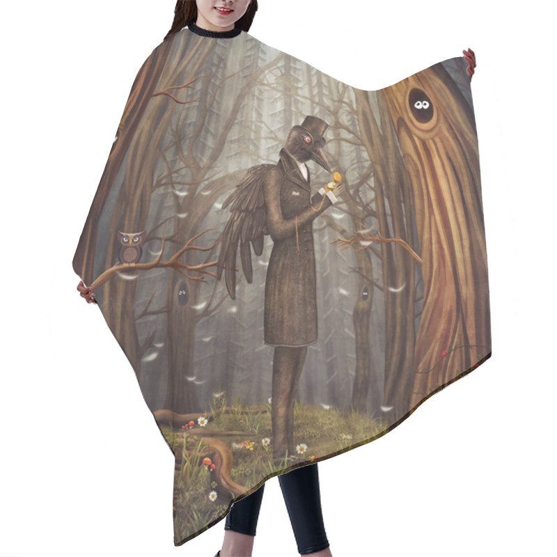 Personality  Raven In Forest Hair Cutting Cape