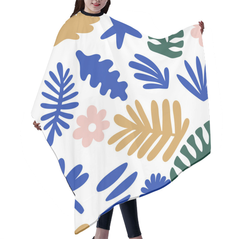 Personality  Tremdy Pattern  Background With Abstract Floral And Leaf Patterns Hair Cutting Cape