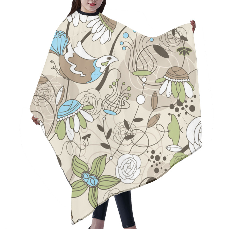 Personality  Seamless Cute Floral Background Hair Cutting Cape