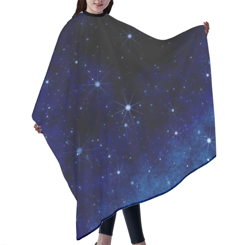 Personality  Christmas Blue Stars Background Hair Cutting Cape