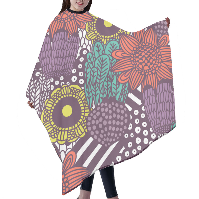 Personality  Abstract Seamless Floral Pattern Hair Cutting Cape