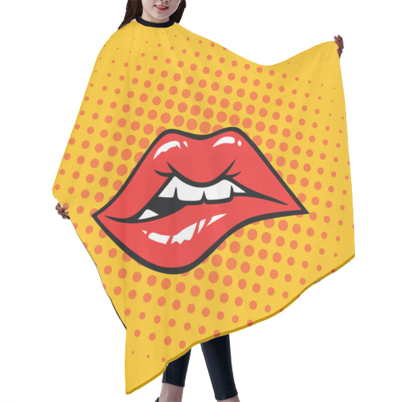 Personality  Sexy Biting Lips Pop Art Hair Cutting Cape