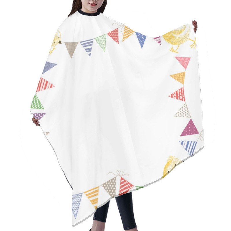 Personality  Chickens And  Bunting Flags Hair Cutting Cape