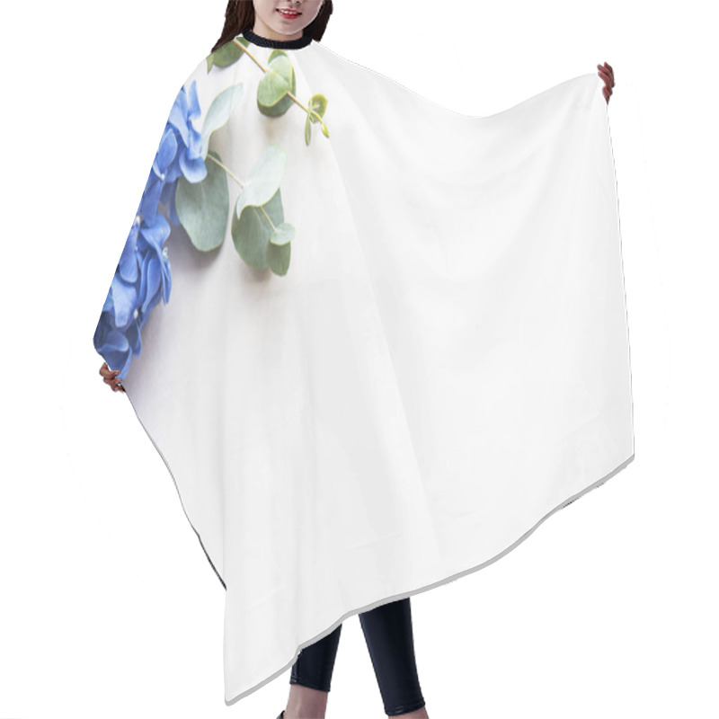 Personality  Blue Hydrangea Flowers Hair Cutting Cape