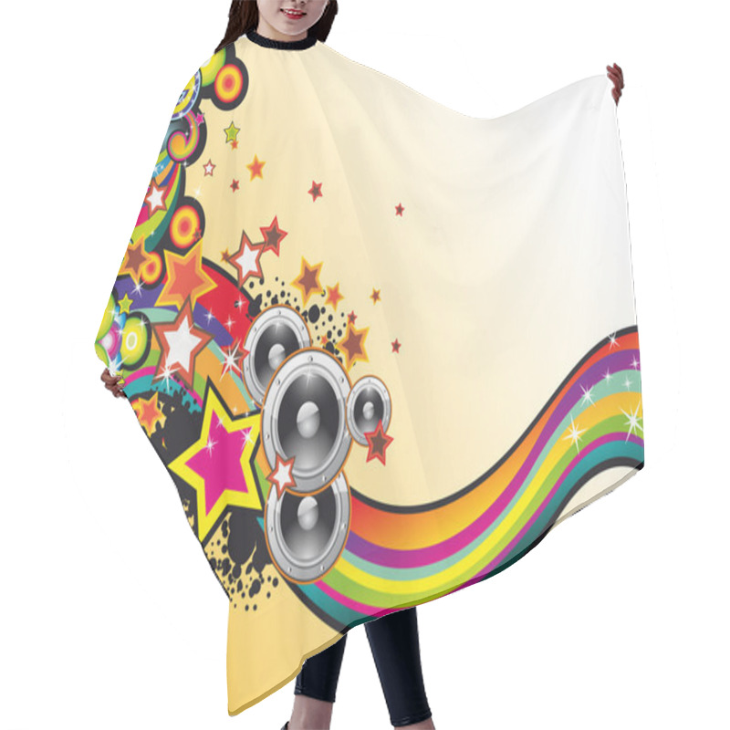 Personality  Coloorful Music Background Hair Cutting Cape