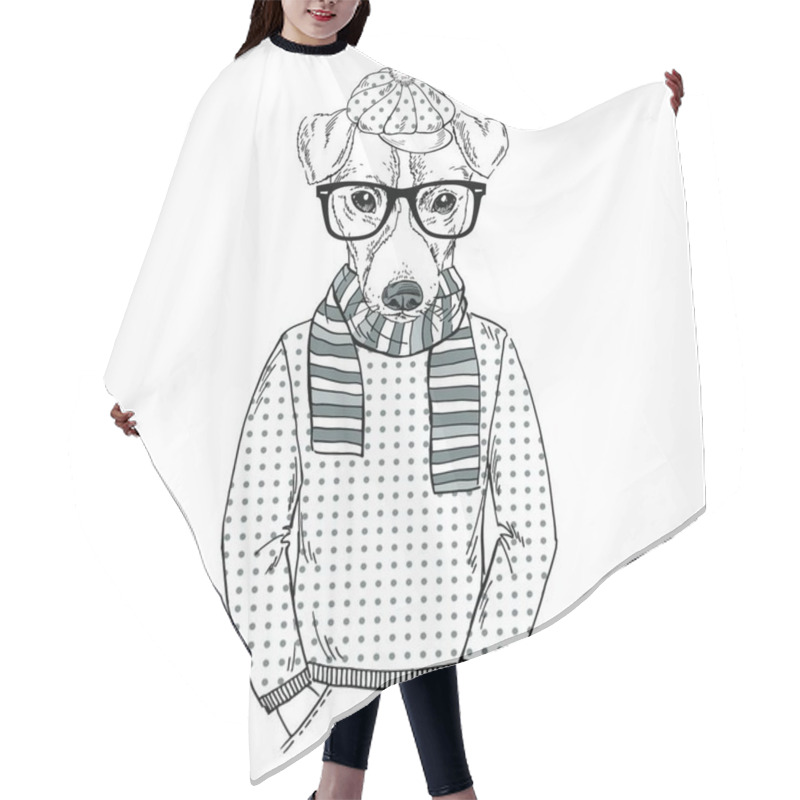 Personality  Jack Russel Terrier Hipster Hair Cutting Cape