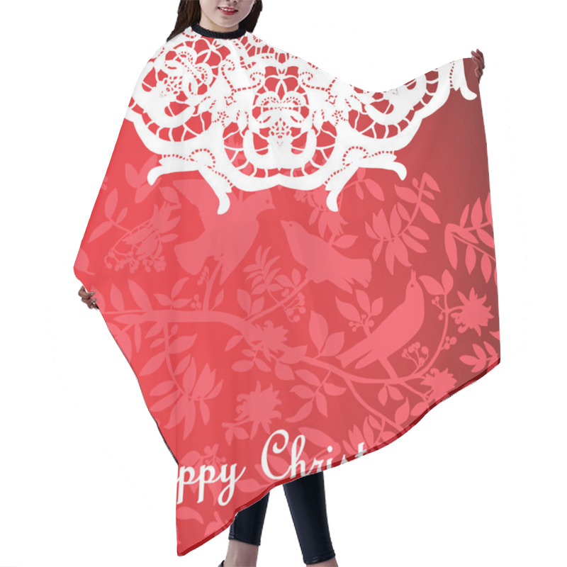 Personality  Christmas Background With Openwork Motifs Hair Cutting Cape