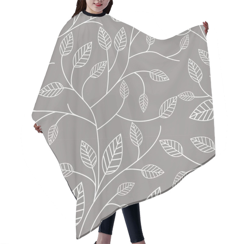 Personality  Seamless Pattern With Leaves Hair Cutting Cape