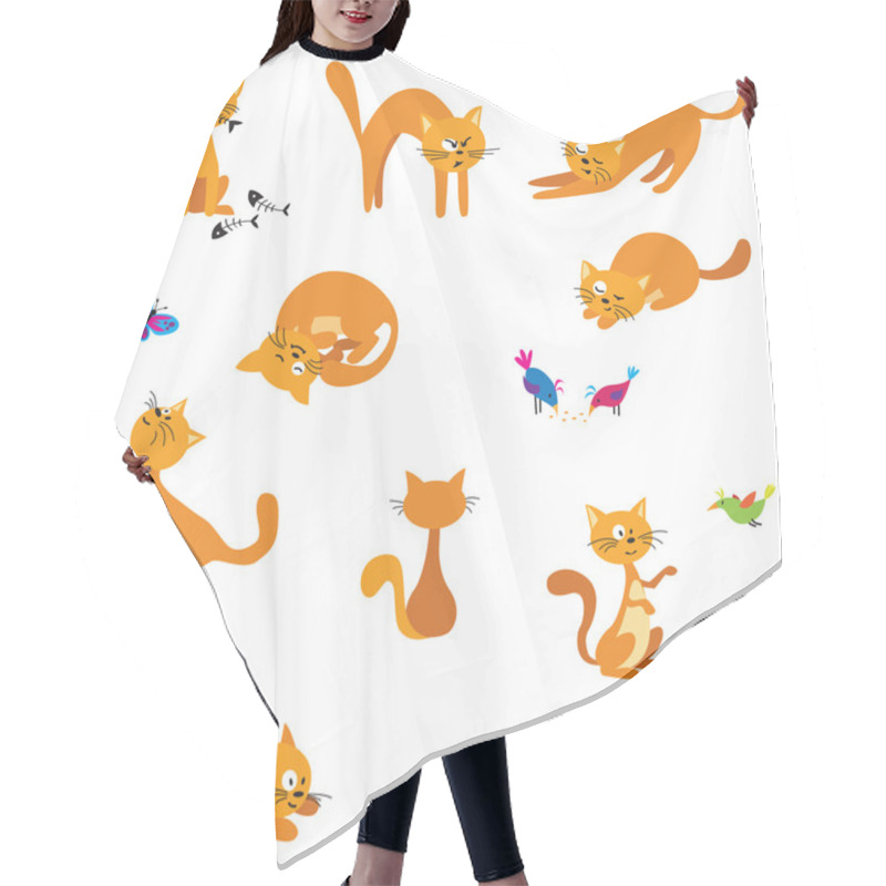 Personality  Cute Ginger Cats Hair Cutting Cape