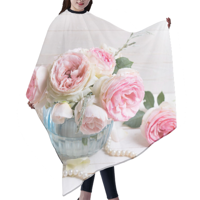 Personality  Pink Roses In Vase Hair Cutting Cape