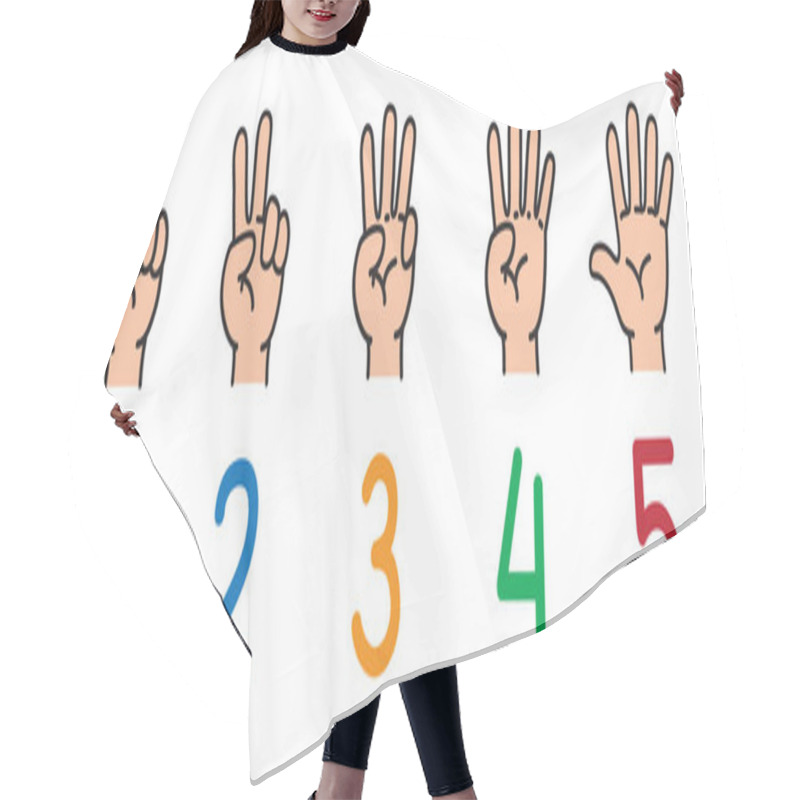 Personality  Hands With Fingers.Icon Set For Counting Education Hair Cutting Cape