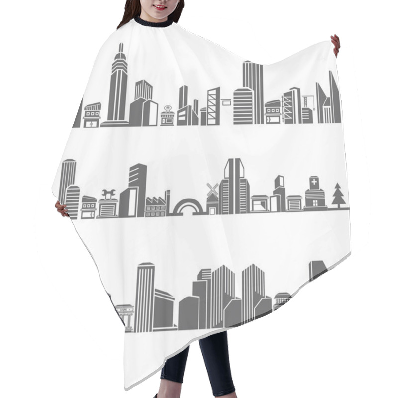 Personality  City Skyline Silhouette Hair Cutting Cape