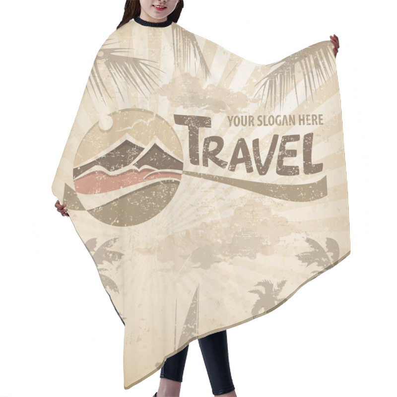 Personality  Travel Logo Concept Hair Cutting Cape