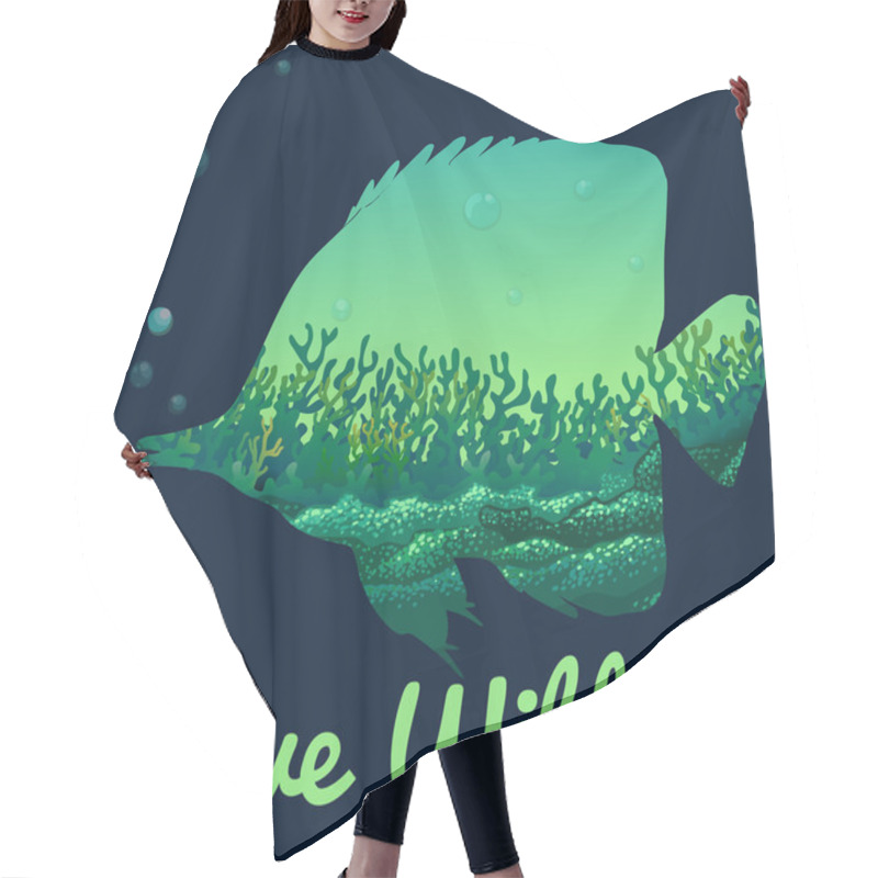 Personality  Save Wildlife Theme With Fish Underwater Hair Cutting Cape