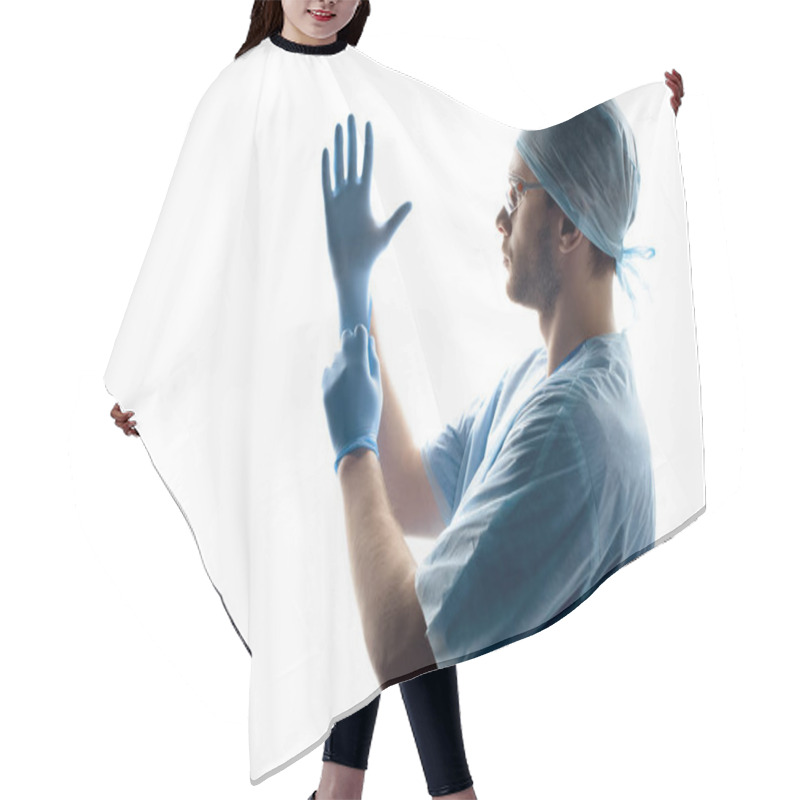 Personality  Surgeon Wearing Gloves Hair Cutting Cape