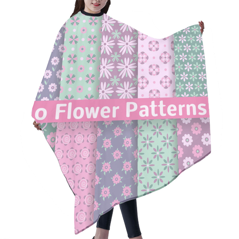 Personality  Romantic Flower Different Vector Seamless Patterns (tiling) Hair Cutting Cape