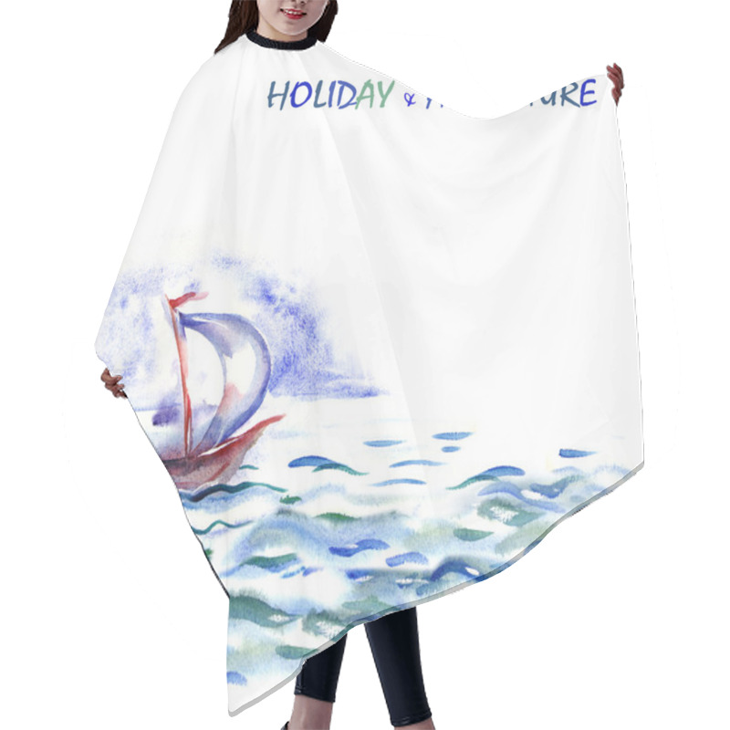 Personality  Sea Landscape Hair Cutting Cape