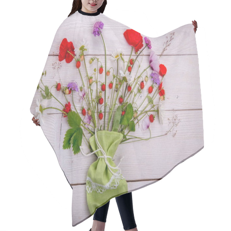 Personality  Wildflowers - Poppy, Chamomile, Cornflower, Scabiosis Hair Cutting Cape