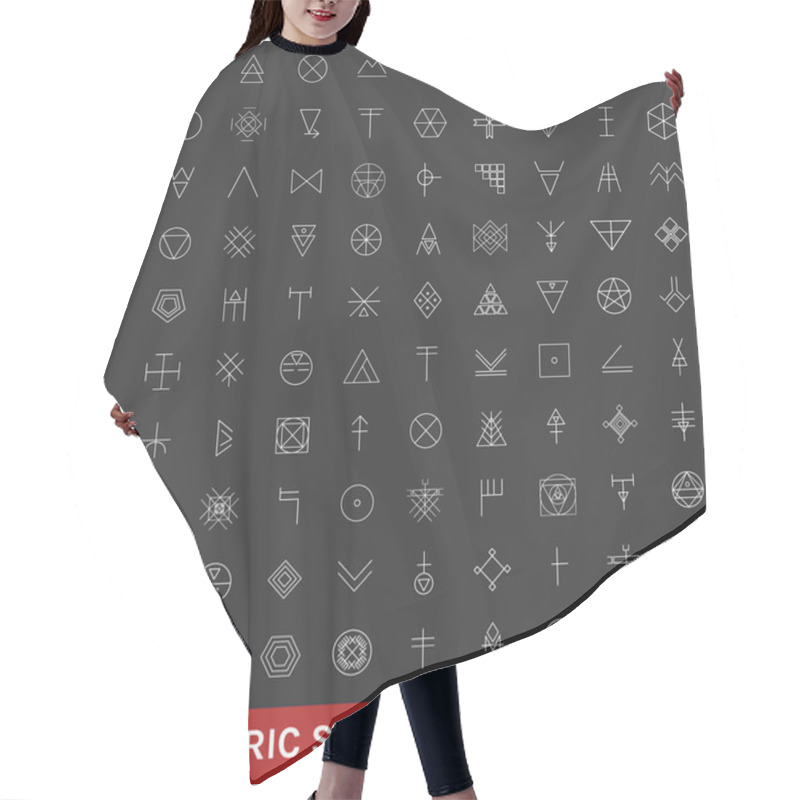 Personality  Set Of 100 Geometric Hipster Shapes Hair Cutting Cape