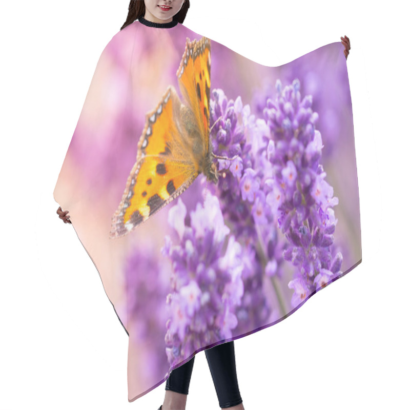 Personality  Lavender Blossoms With Butterfly Hair Cutting Cape