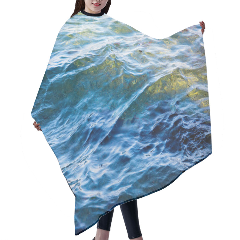 Personality  Blue Ripple Wave Sea Hair Cutting Cape